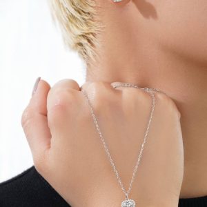 نیمست قلبی جواهری نقره / هدیه عاشقانه دخترانه /کادو تولد لاکچری و خاص