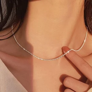 گردنبند خاویاری وارداتی نقره / هدیه عاشقانه دخترانه /کادو تولد لاکچری و خاص