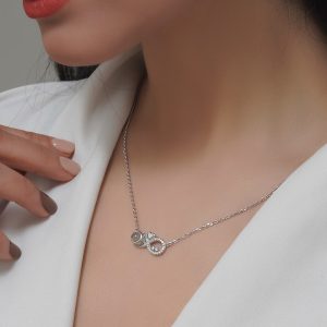 گردنبند دوست دارم به صد زبان طرح بی نهایت نقره / هدیه عاشقانه دخترانه /کادو تولد لاکچری و خاص