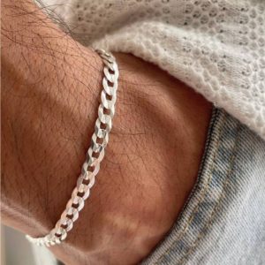 دستبند کارتیر نقره ایتالیا/ کادو تولد مردانه خاص و لاکچری