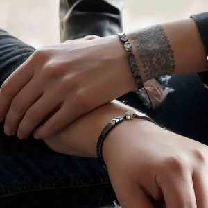 دستبند مردانه دوست دارم به صد زبان نقره/هدیه عاشقانه خاص/ کادو تولد لاکچری